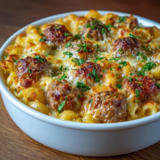 Tasty Meatball Macaroni And Cheese